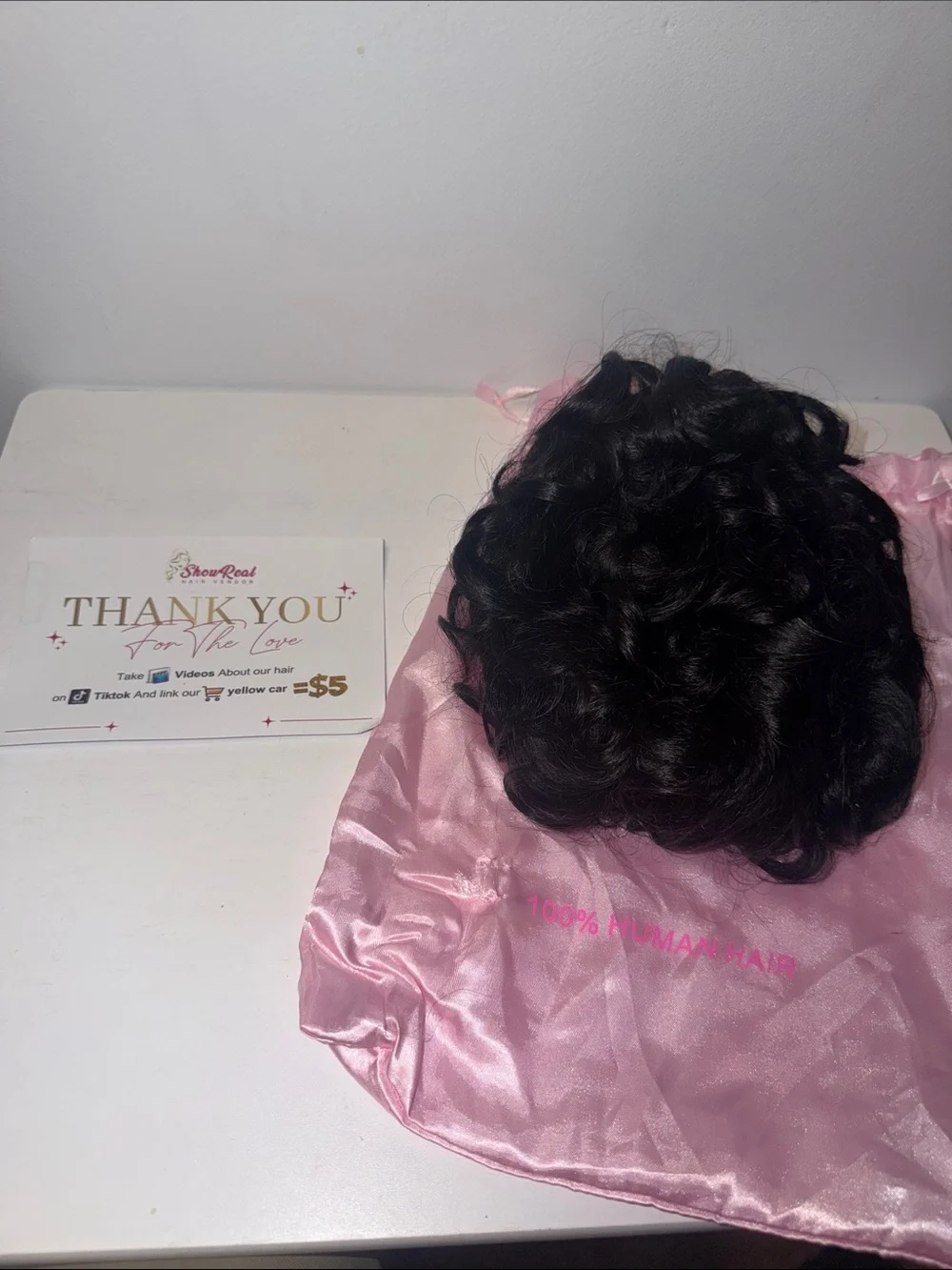 100% Human Hair Curly Hairpiece - Black